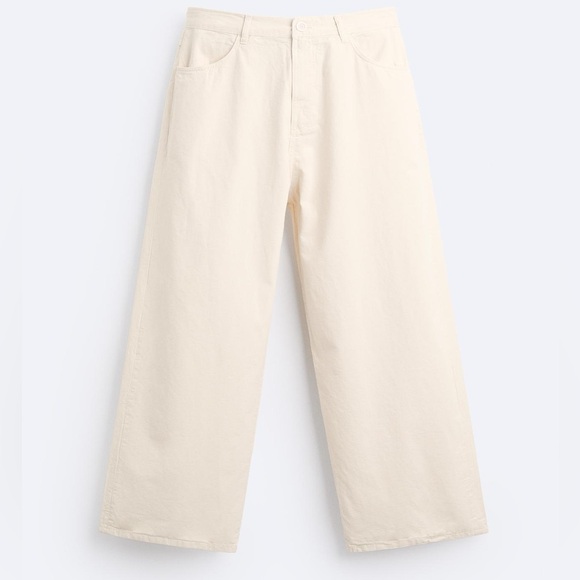 Zara Wide Leg Linen Blend Pants - Picture 7 of 9